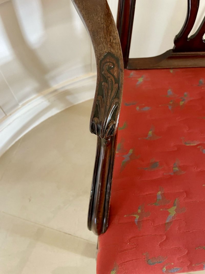 Set of 12 Antique Victorian Quality Carved Mahogany Dining Chairs - Image 6